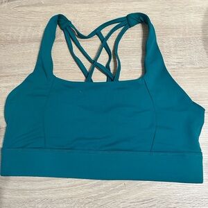 Zyia Active Double Criss Cross Teal Strappy Bra